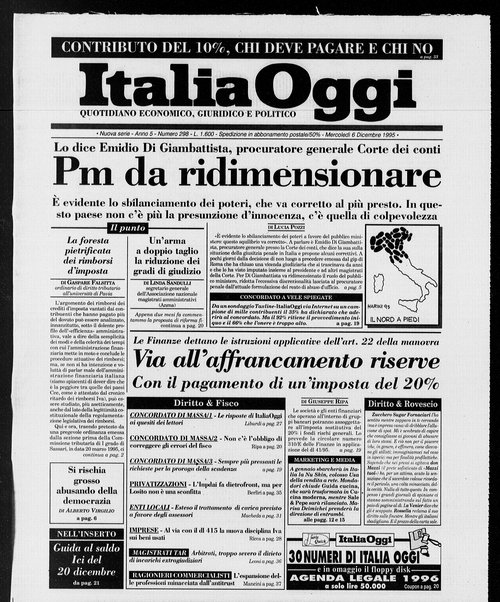 Italia oggi : quotidiano di economia finanza e politica